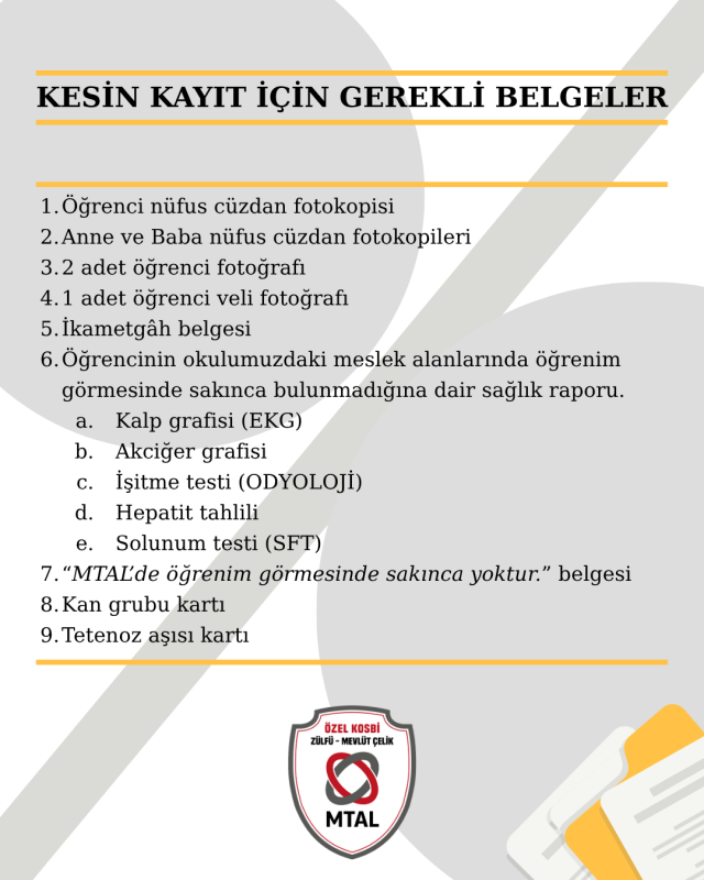 Kesin Kayıt Dönemi!